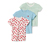 3 Kleinkinder-T-Shirts, rosa, grün-weiß und hellblau