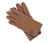 Handschuhe im Materialmix, cognacfarben