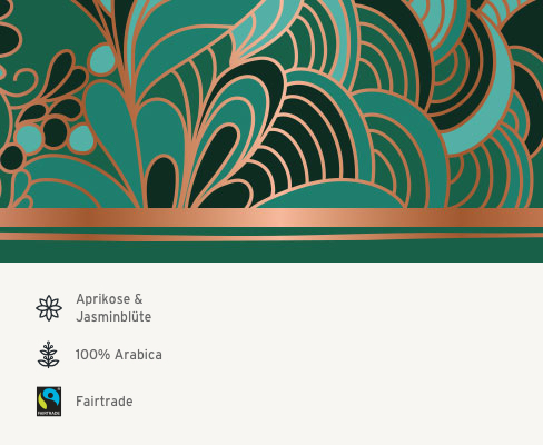Qbo Premium Coffee Beans Kooperative Homa mit Anklängen von Aprikose und Jasminblüte