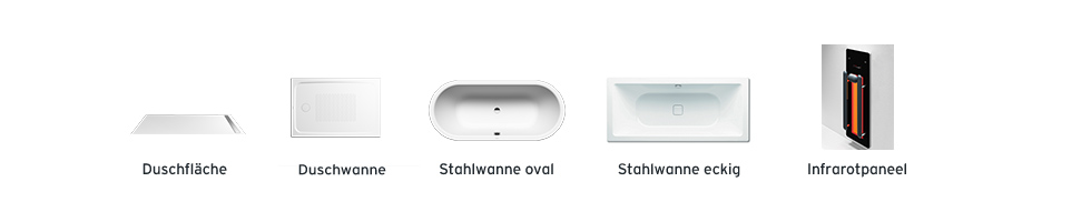 Dusch- und Wannenkonzepte, z.B. von Kaldewei und Repabad