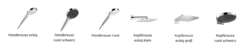 Hand- und Kopfbrausen, z.B. von Hansgrohe