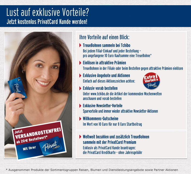 PrivatCard Vorteile