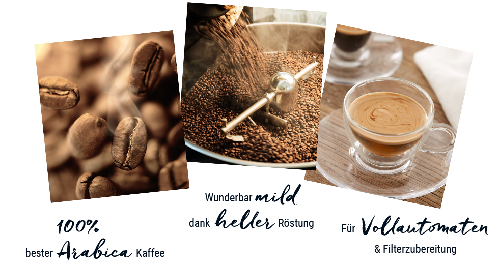 100% Arabica, Wunderbar mild dank heller Röstung für Ihre Vollautomaten & Filterzubereitung