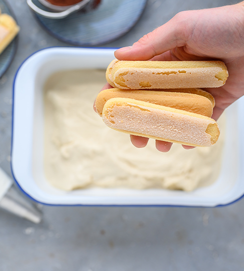 Zubereitung des Tiramisu-Eis