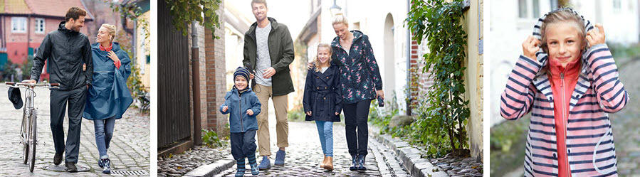 Regenbekleidung für die ganze Familie