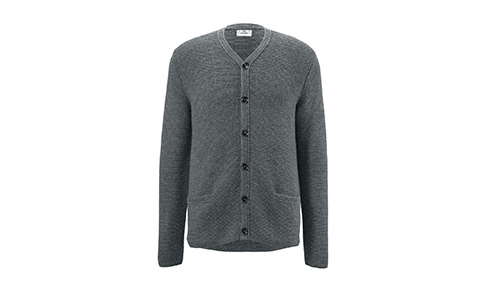 Graue Herren-Strickjacke