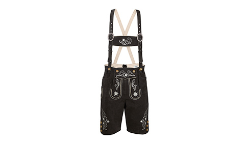 Kurze Lederhose mit Trägern