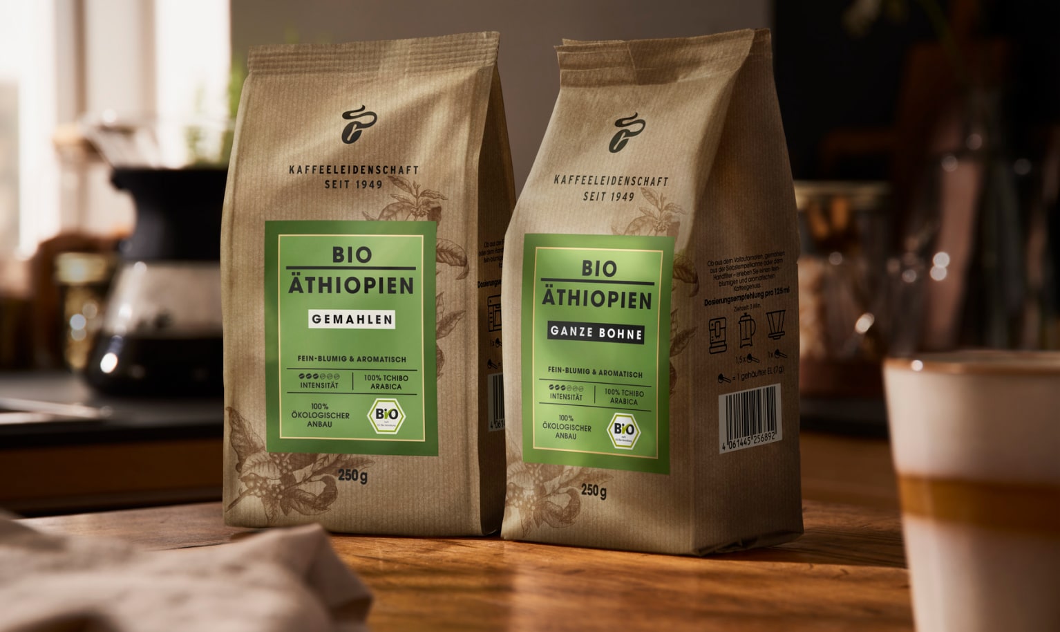 Zwei Packungen Tchibo Bio Kaffee