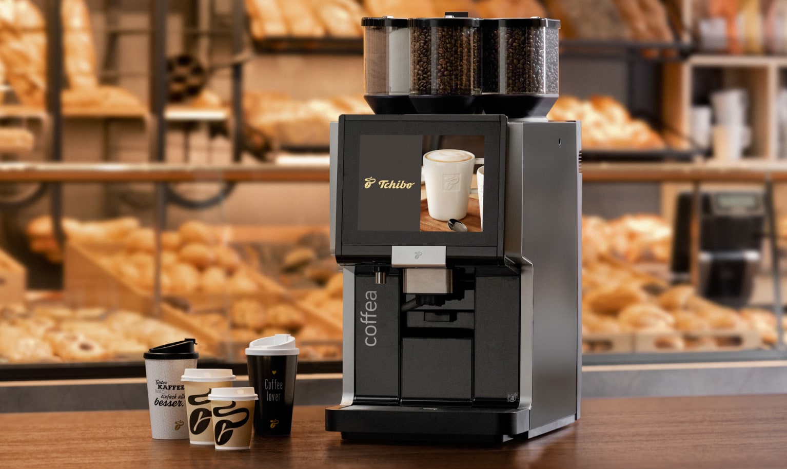 Kaffeevollautomat Coffea Dynamik in einer Bäckerei