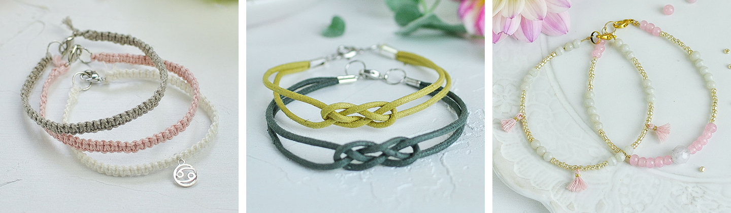 Selbstgebastelte Armbänder