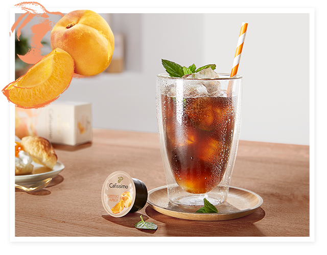 Apricot-Mint Coffee on Ice