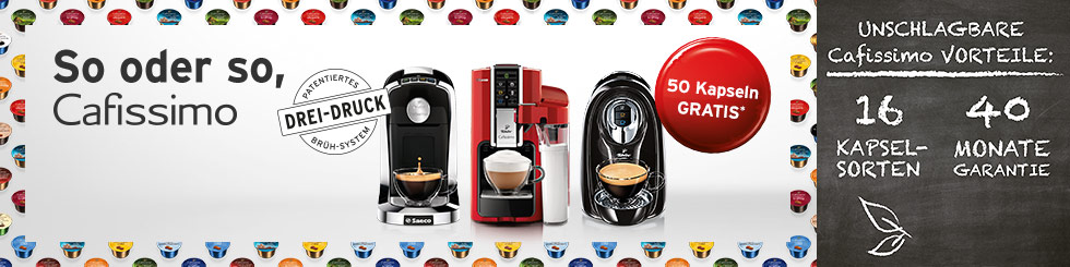 So oder so, Cafissimo - 50 Kapseln gratis zur Maschine