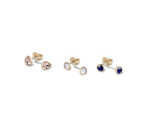 Náušnice s kamínky Swarovski®, 3 páry