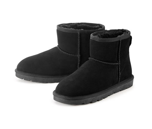 Buty ze skóry welurowej na podszewce z wełny