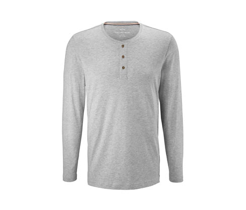 Férfi hosszú ujjú henley felső, szürke