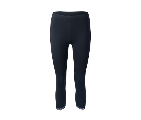 3/4-lange leggings med blondekant