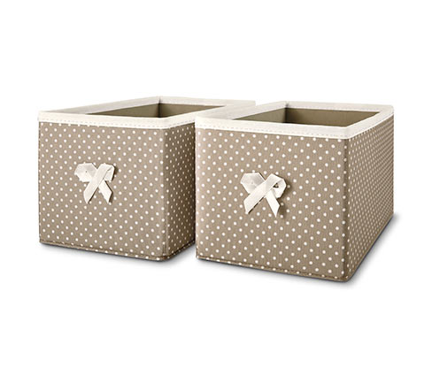 Úložné boxy, 2 ks, velké s tečkami
