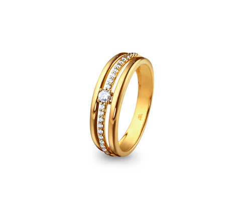 Goldring mit Zirkonia