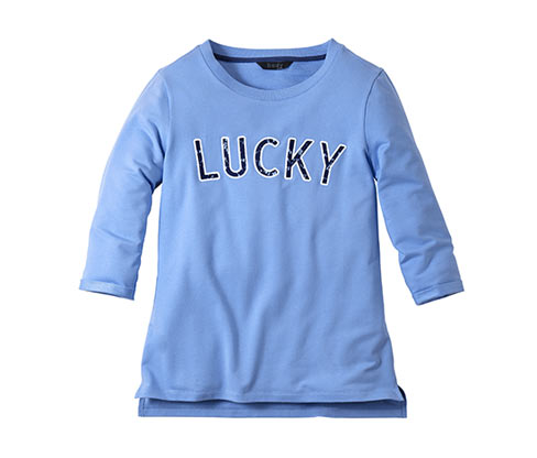 Bluza z rękawami ¾, niebieska