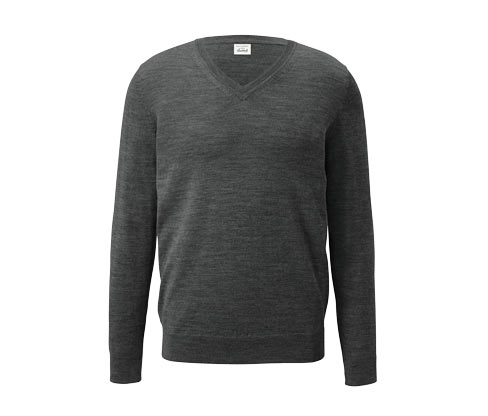 Merino-Pullover mit V-Ausschnitt