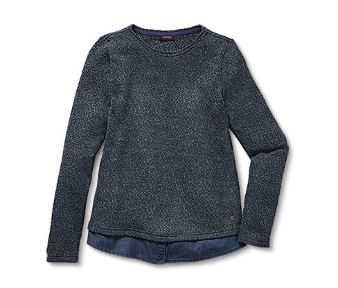Sweatshirt mit Bluseneinsatz