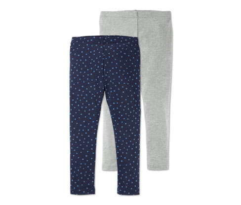 2 kislány leggings szettben, szürke/sötétkék