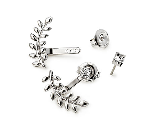 Beszúrós fülbevaló készlet, Swarovski® kristályokkal díszített