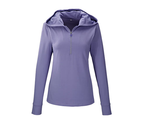 Damska bluza do biegania, z kapturem, lila