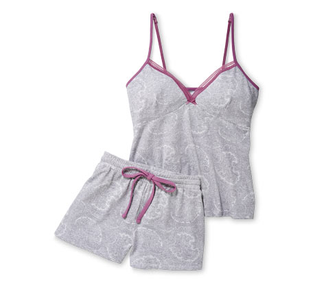 Kort pyjamas med blonder