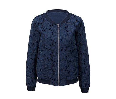Blouson mit floraler Lochstickerei
