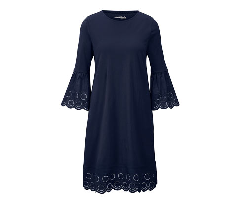 Robe avec volant et broderie ajourée