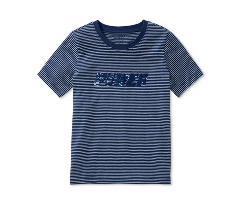 Streifen-T-Shirt mit Wendepailletten