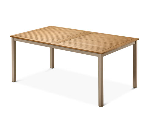 Rozkládací zahradní stůl, cca 180 cm x 240 cm, hliník a eukalyptové dřevo