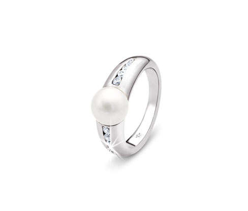 Silberring mit Muschelkernperle