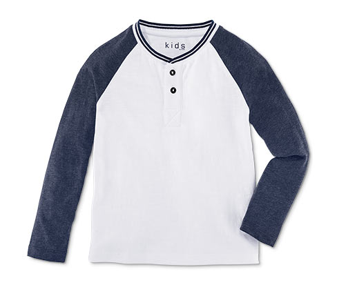 Fiú hosszú ujjú henley felső, kék