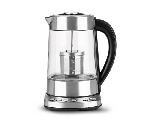 Tee- und Wasserkocher mit 1,7-l-Glaskanne und Teesieb