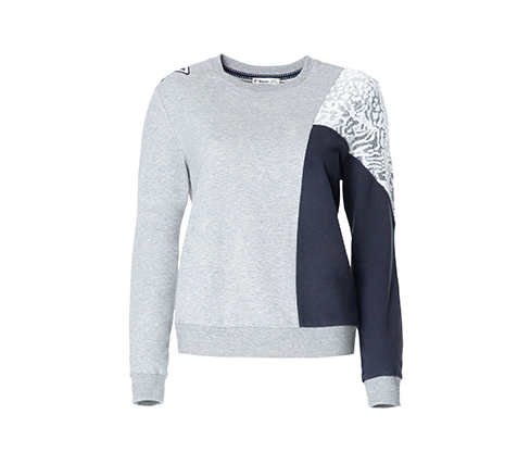 Pul Detaylı Sweatshirt-Gri