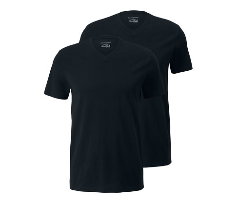 2 T-shirts med V-hals