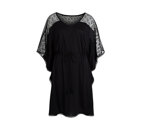 Siyah Dantel Kaftan