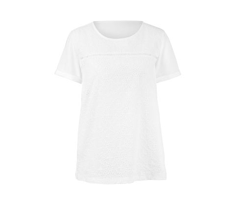 Bluse med hulbroderi