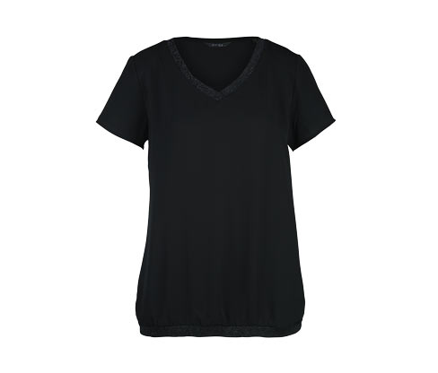 Blusenshirt im Materialmix