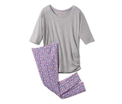 Çiçek Baskılı Organik Pamuklu Pijama Takımı