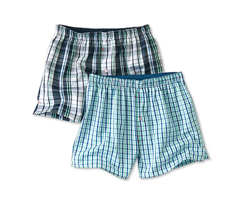 Tkané boxerky, 2 ks, zeleno-modré