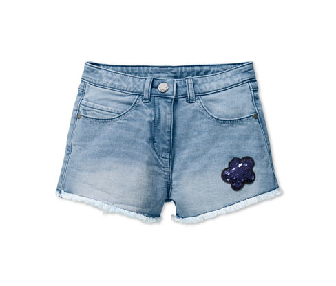 Jeans-Shorts mit Wendepailletten