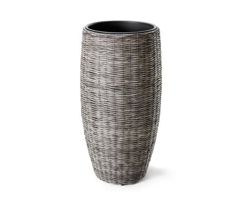 Polyrattan kaspó, szürke, 48x92cm