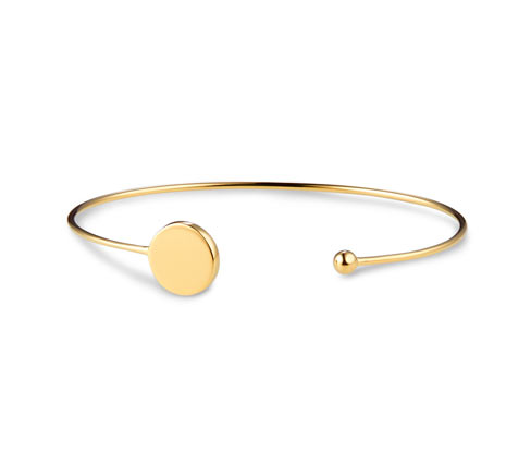 Silberarmreif, offen, »Pure Collection«, gelbgoldfarben