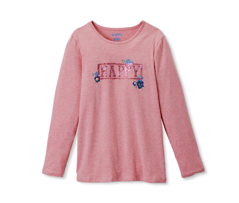 Langærmet T-shirt med vendepailletter